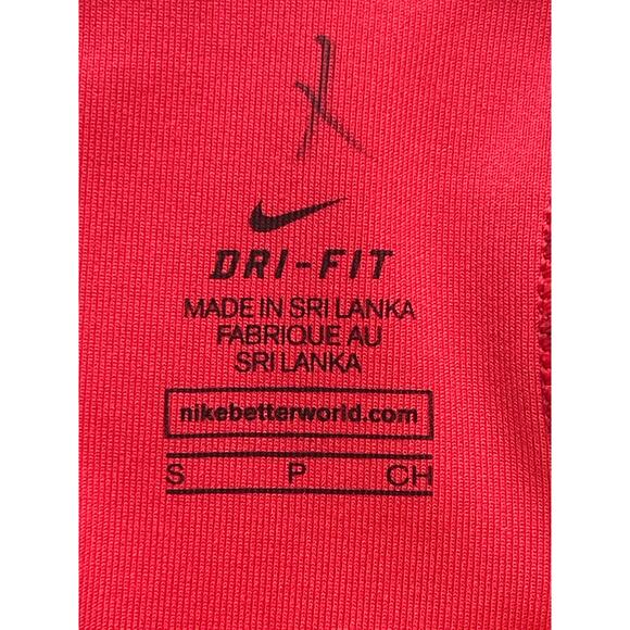 Nike Sports Bra Size Small Red Striped Dri-Fit Swoosh Athleisure Gym Running - Picture 4 of 6